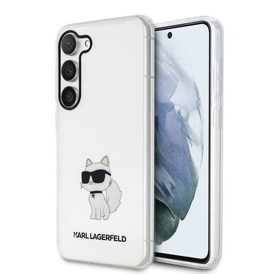 Hülle für Samsung Galaxy S23+ S916, Karl Lagerfeld, Ikonik Choupette, Transparent