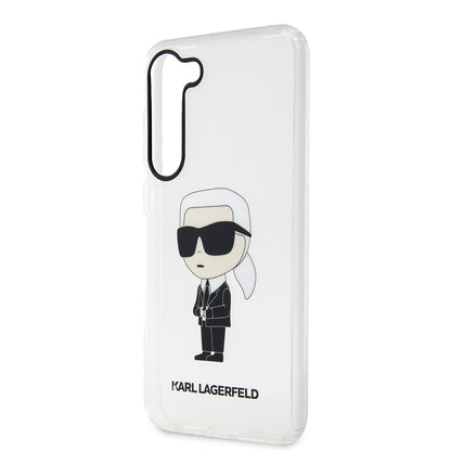 Étui pour Samsung Galaxy S23+ S916, Karl Lagerfeld, Ikonik Karl, Transparent