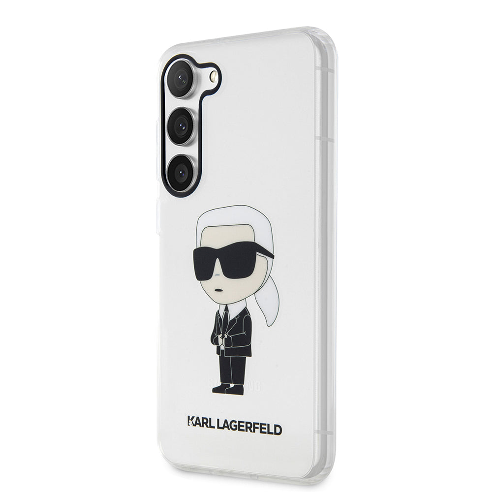 Étui pour Samsung Galaxy S23+ S916, Karl Lagerfeld, Ikonik Karl, Transparent
