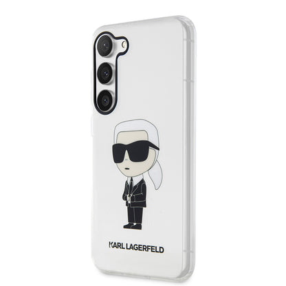 Étui pour Samsung Galaxy S23+ S916, Karl Lagerfeld, Ikonik Karl, Transparent