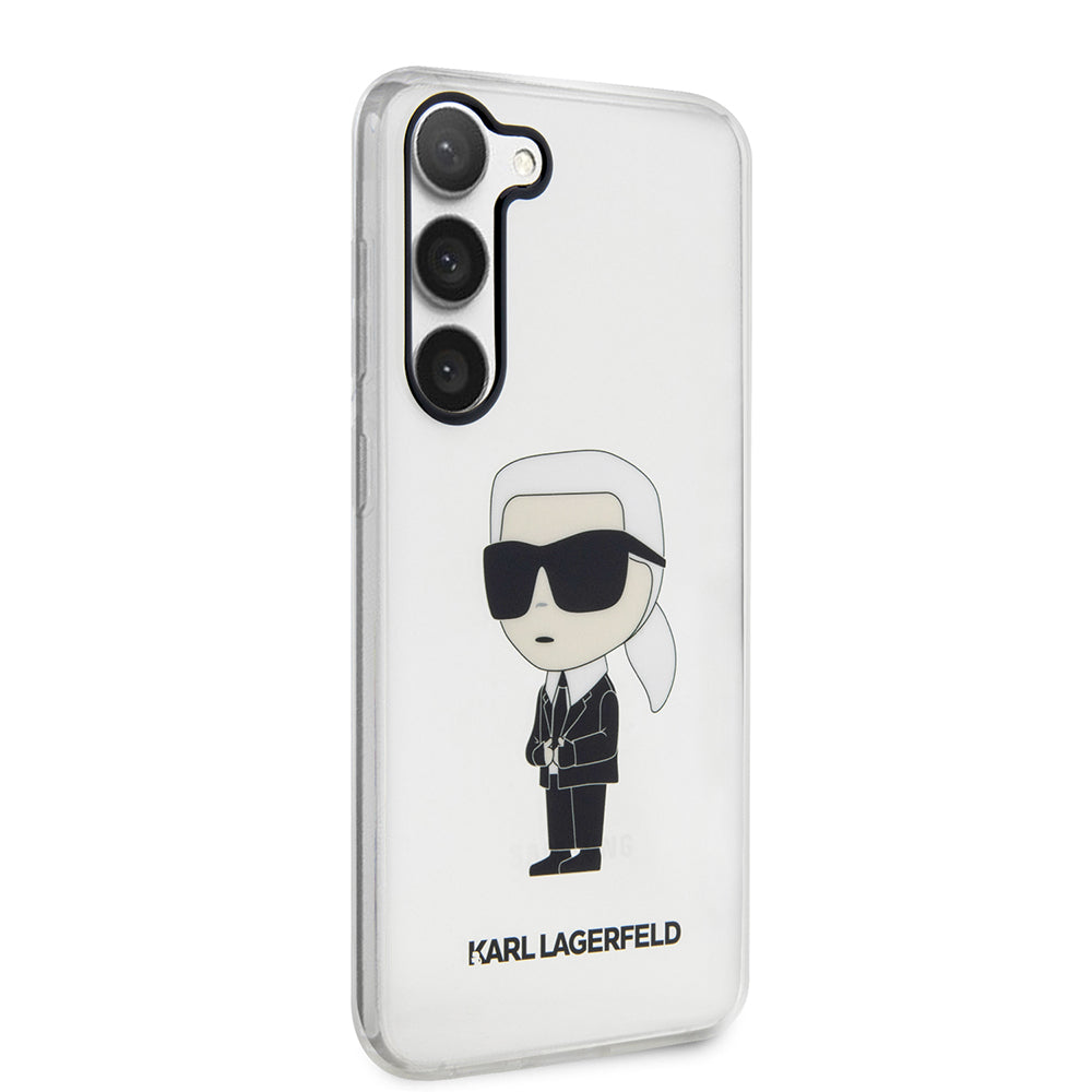 Étui pour Samsung Galaxy S23+ S916, Karl Lagerfeld, Ikonik Karl, Transparent