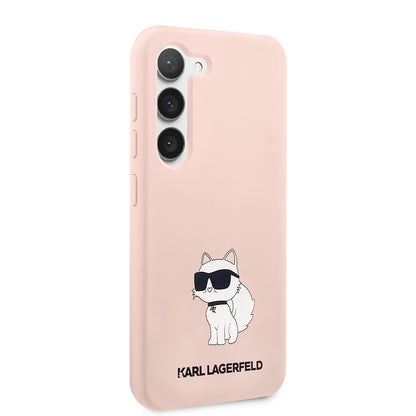 Hoes voor Samsung Galaxy S23+ S916, Karl Lagerfeld, Silicone Choupette, Roze