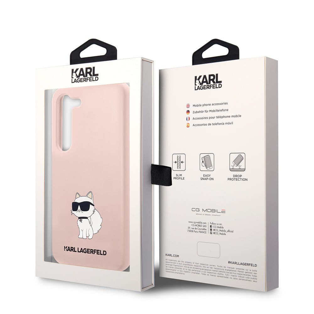 Hoes voor Samsung Galaxy S23+ S916, Karl Lagerfeld, Silicone Choupette, Roze