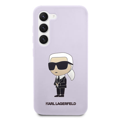Étui pour Samsung Galaxy S23+ S916, Karl Lagerfeld, Silicone Ikonik Karl, Mauve