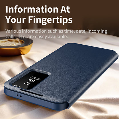 Coque pour Samsung Galaxy S23+ S916, Techsuit, SmartView, Bleue