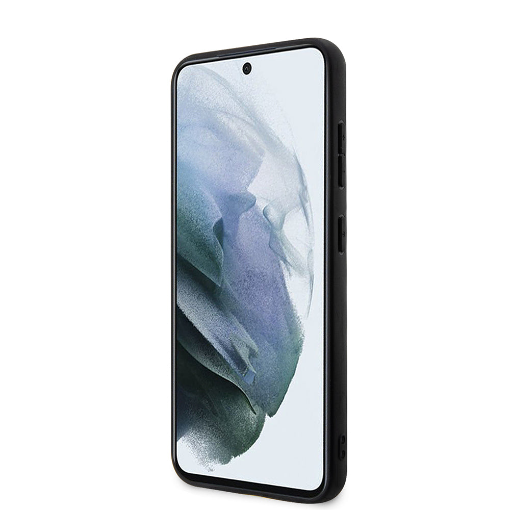 Étui pour Samsung Galaxy S23 S911, Karl Lagerfeld, Saffiano Monogram Metal Logo, Noir