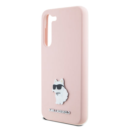 Hoes voor Samsung Galaxy S23 S911, Karl Lagerfeld, Silicone Choupette Metal, Roze