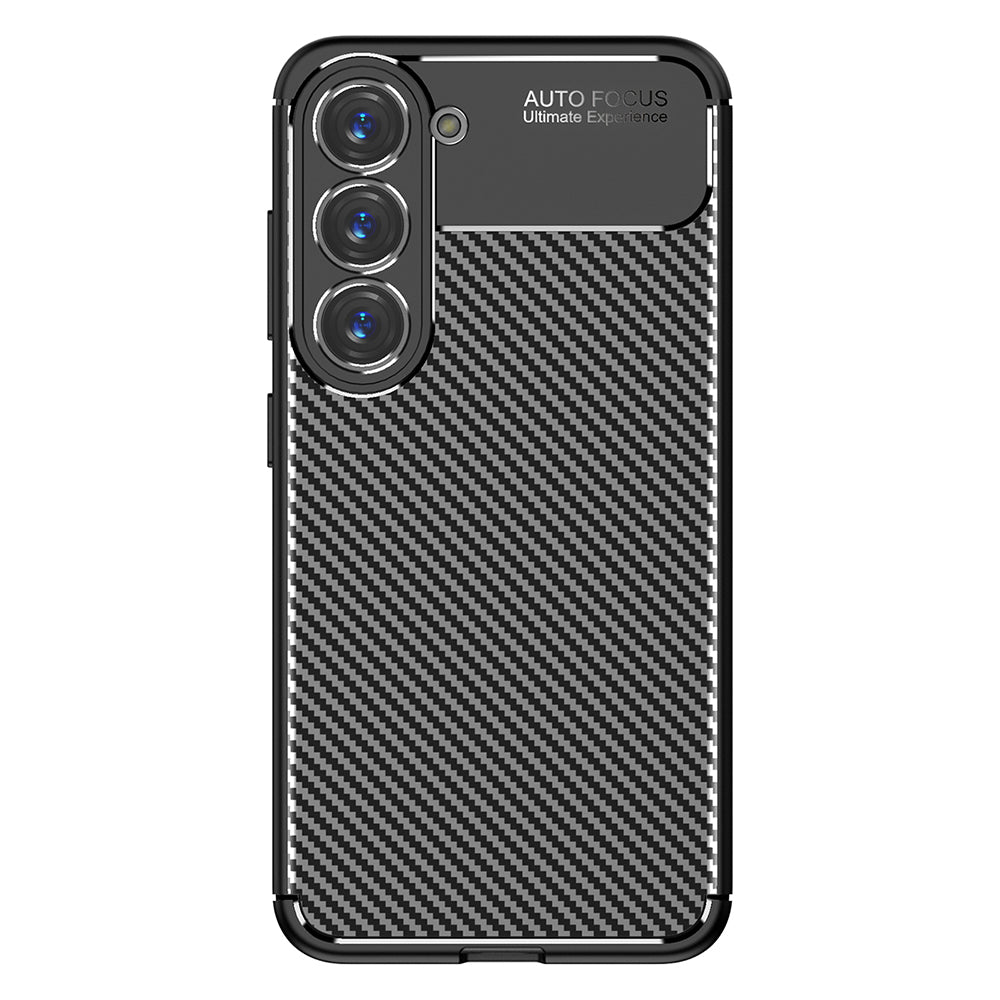 Coque pour Samsung Galaxy S23 S911, Techsuit, Fibre de carbone, Noire