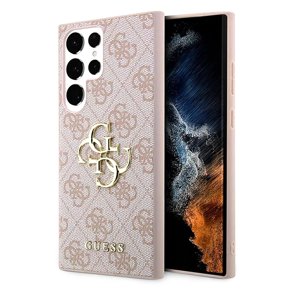 Hülle für Samsung Galaxy S23 Ultra S918, Guess, 4G Big Logo, Rosa