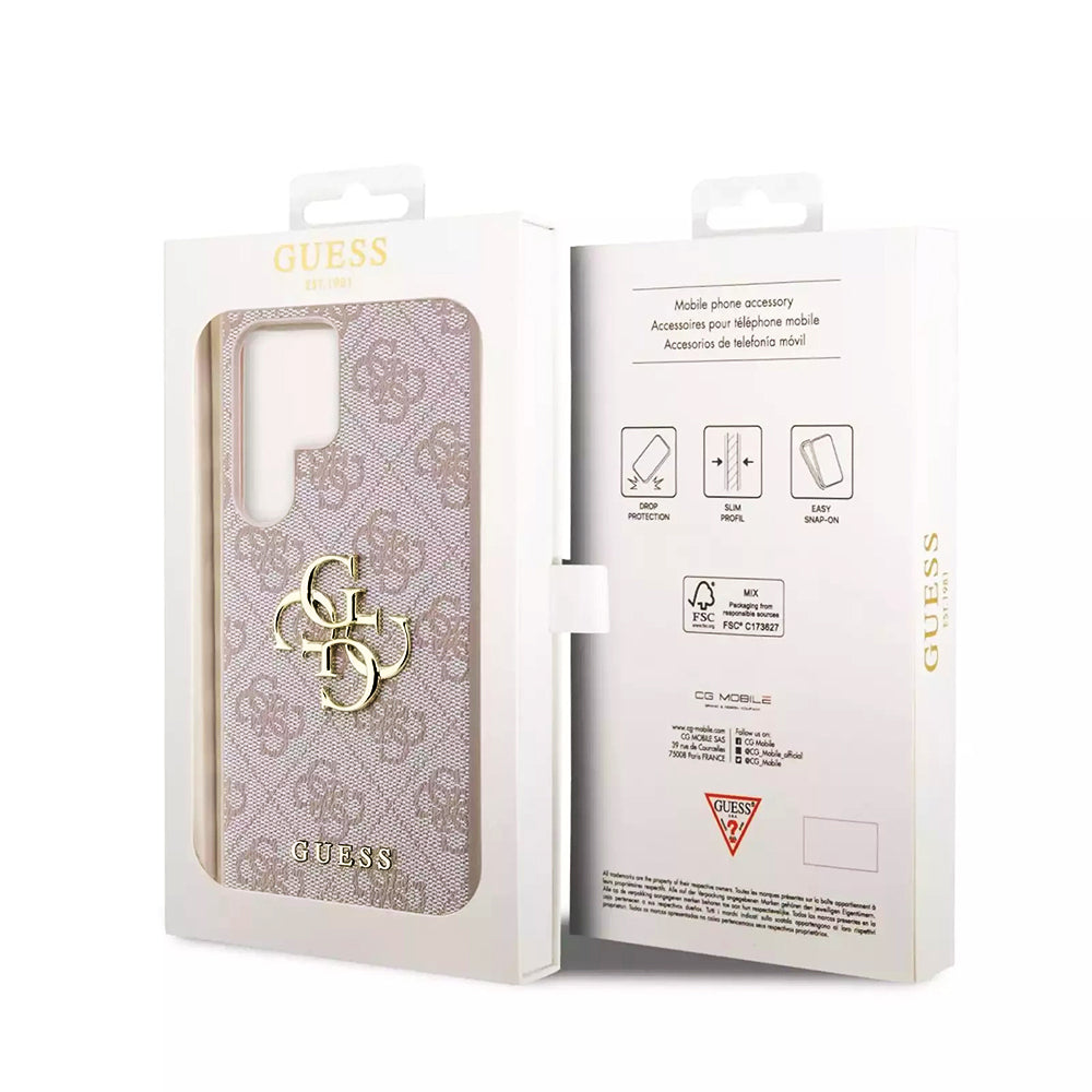 Hülle für Samsung Galaxy S23 Ultra S918, Guess, 4G Big Logo, Rosa