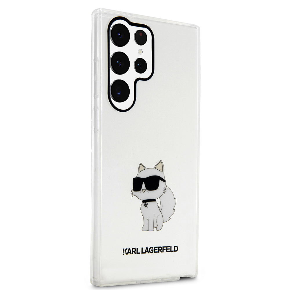 Hoes voor Samsung Galaxy S23 Ultra S918, Karl Lagerfeld, Ikonik Choupette, Transparant