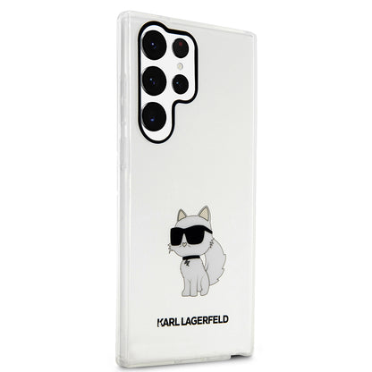 Hoes voor Samsung Galaxy S23 Ultra S918, Karl Lagerfeld, Ikonik Choupette, Transparant