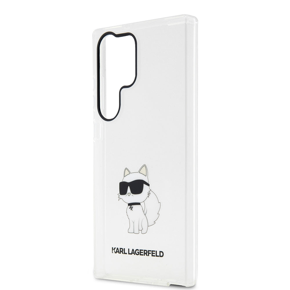 Hoes voor Samsung Galaxy S23 Ultra S918, Karl Lagerfeld, Ikonik Choupette, Transparant