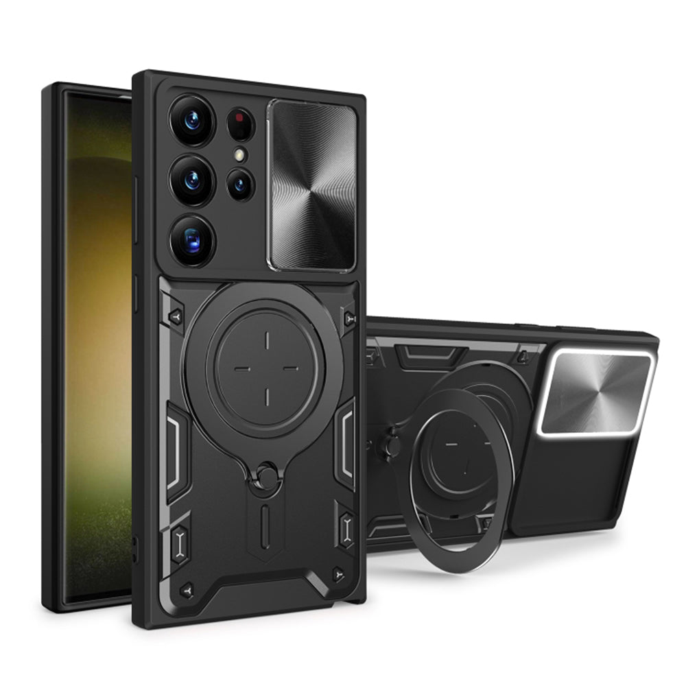 Hoes voor Samsung Galaxy S23 Ultra S918, Techsuit, CamGuard Pro, Zwart
