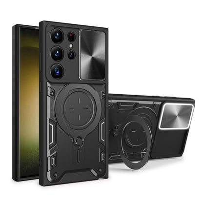 Hoes voor Samsung Galaxy S23 Ultra S918, Techsuit, CamGuard Pro, Zwart
