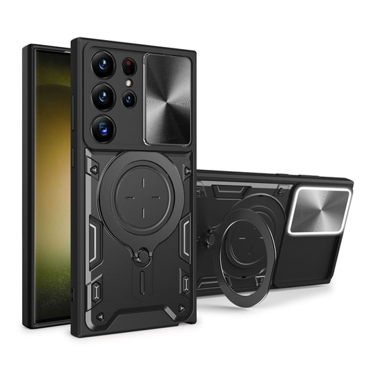 Hoes voor Samsung Galaxy S23 Ultra S918, Techsuit, CamGuard Pro, Zwart