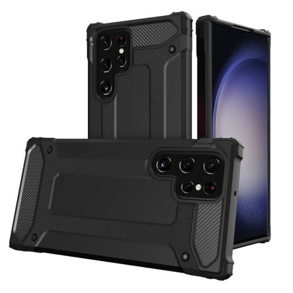 Hülle für Samsung Galaxy S23 Ultra S918, Techsuit, Hybrid Armor, Schwarz