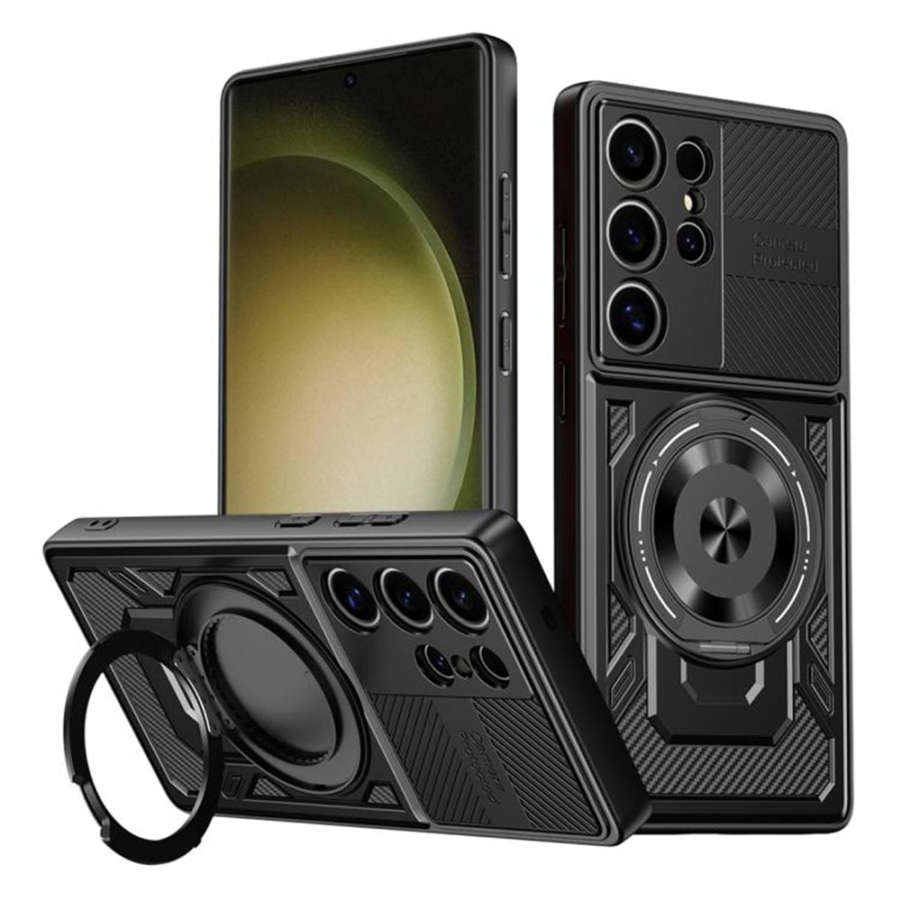 Coque pour Samsung Galaxy S23 Ultra S918, Techsuit, RuggedCam, Noire