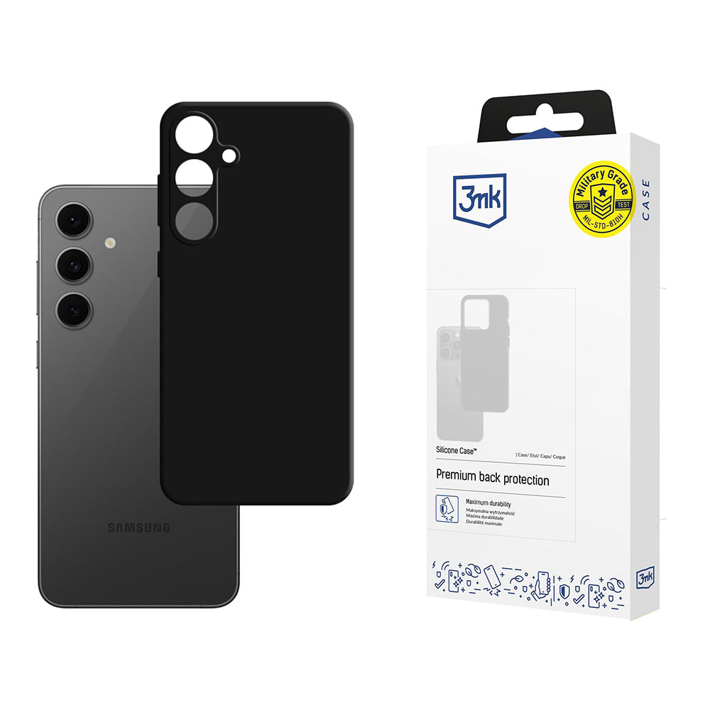 Coque pour Samsung Galaxy S24 FE S721, 3MK, Silicone, Noire