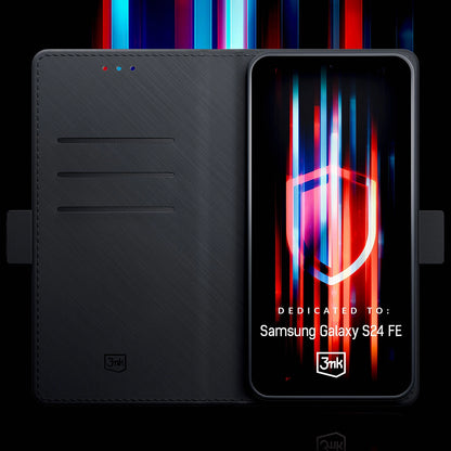 Coque pour Samsung Galaxy S24 FE S721, 3MK, Portefeuille, Noire