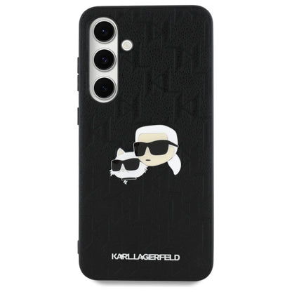 Étui pour Samsung Galaxy S24 FE S721, Karl Lagerfeld, Monogramme Karl & Têtes de Choupette, Noir