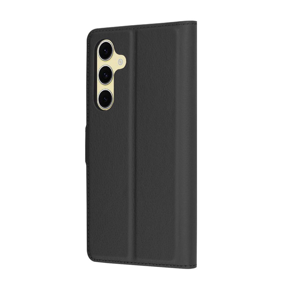 Hoes voor Samsung Galaxy S24 FE S721, Techsuit, Leather Folio, Zwart