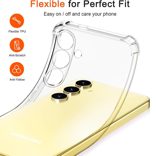 Hoes voor Samsung Galaxy S24 FE S721, Techsuit, Schokbestendig Helder, Transparant