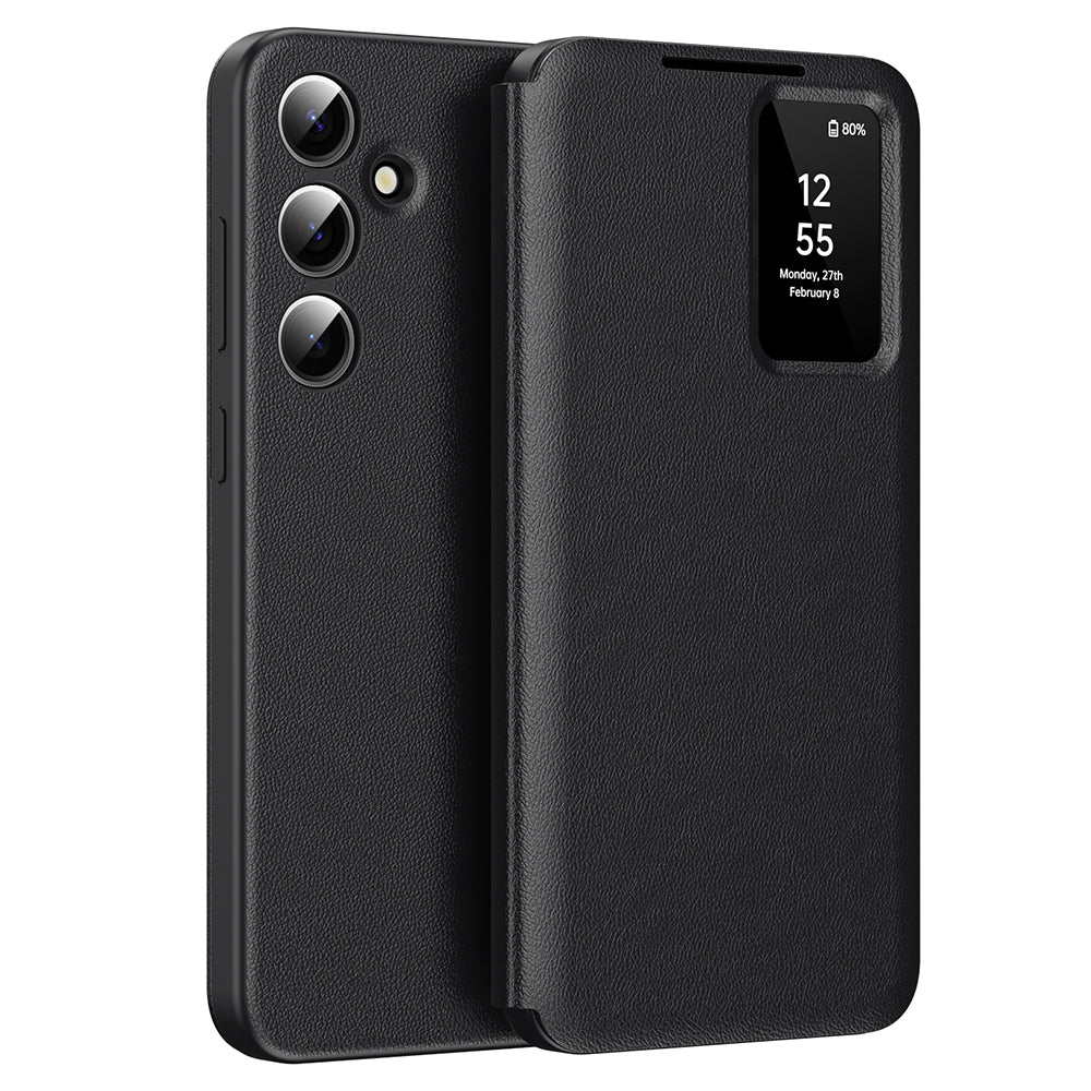 Hoes voor Samsung Galaxy S24 FE S721, Techsuit, SmartView, Zwart