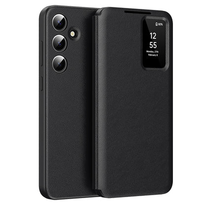 Hoes voor Samsung Galaxy S24 FE S721, Techsuit, SmartView, Zwart