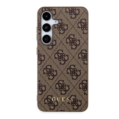 Étui pour Samsung Galaxy S24+ S926, Guess, Logo Or Métallique 4G, Marron