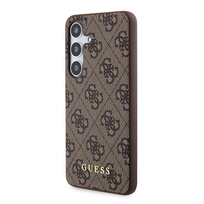 Étui pour Samsung Galaxy S24+ S926, Guess, Logo Or Métallique 4G, Marron