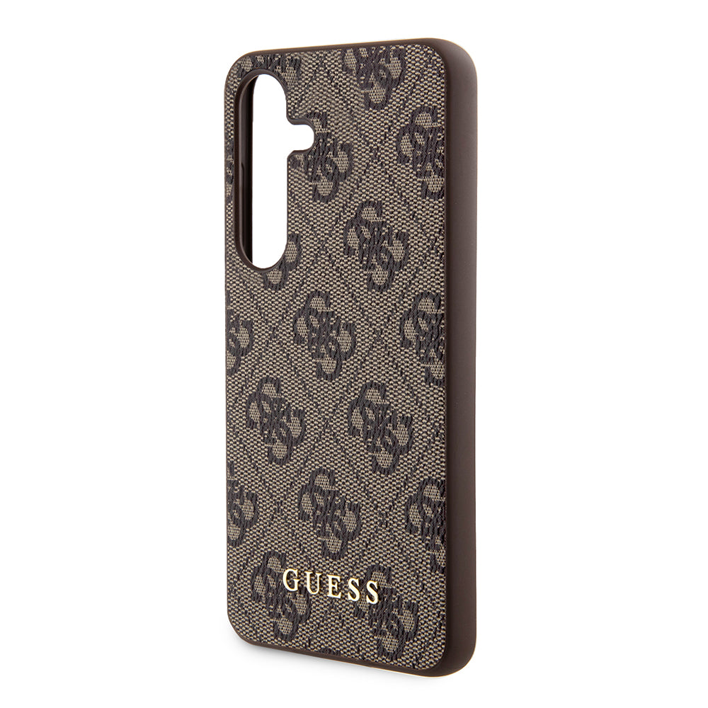 Étui pour Samsung Galaxy S24+ S926, Guess, Logo Or Métallique 4G, Marron