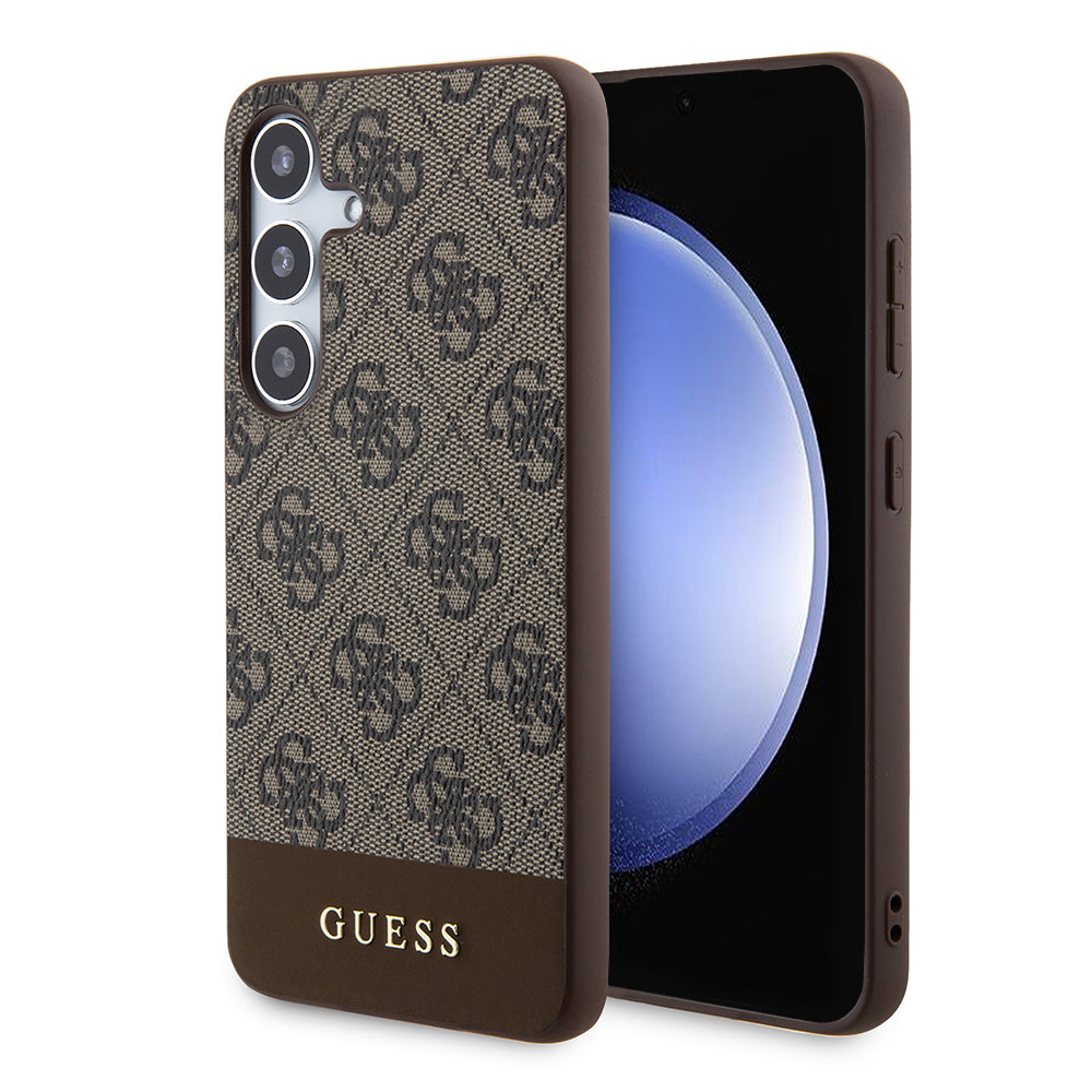 Étui pour Samsung Galaxy S24+ S926, Guess, 4G Stripe, Marron