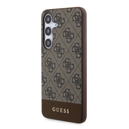 Étui pour Samsung Galaxy S24+ S926, Guess, 4G Stripe, Marron