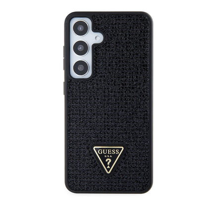 Étui pour Samsung Galaxy S24+ S926, Guess, logo triangle en strass, Noir