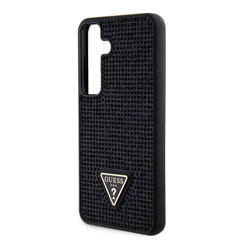 Étui pour Samsung Galaxy S24+ S926, Guess, logo triangle en strass, Noir