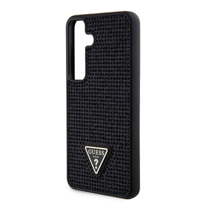 Étui pour Samsung Galaxy S24+ S926, Guess, logo triangle en strass, Noir