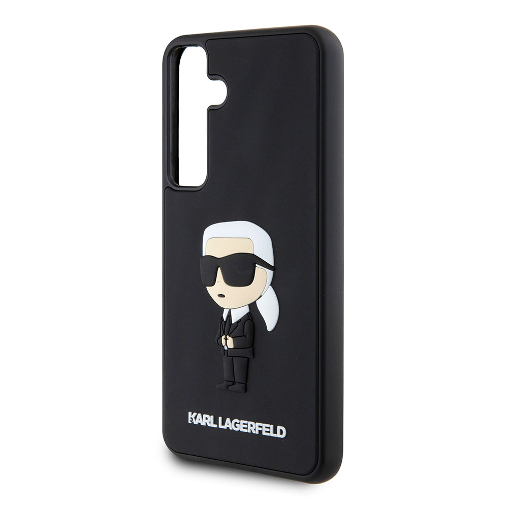 Hülle für Samsung Galaxy S24+ S926, Karl Lagerfeld, 3D Rubber Ikonik Karl, Schwarz