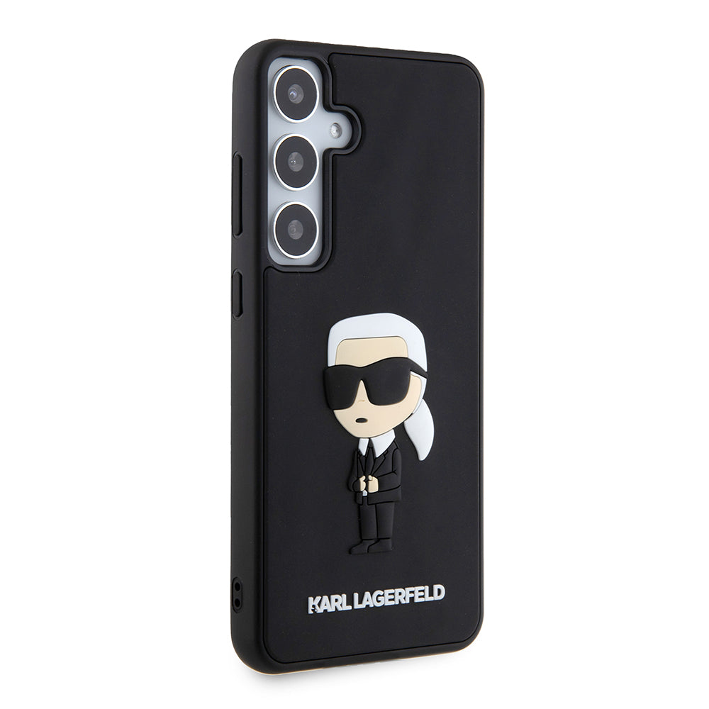Hülle für Samsung Galaxy S24+ S926, Karl Lagerfeld, 3D Rubber Ikonik Karl, Schwarz