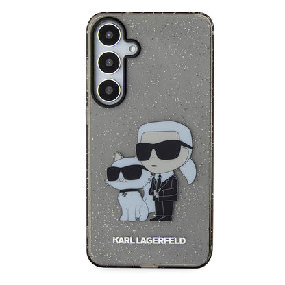Hoes voor Samsung Galaxy S24+ S926, Karl Lagerfeld, Glitter Karl & Choupette, Blauw