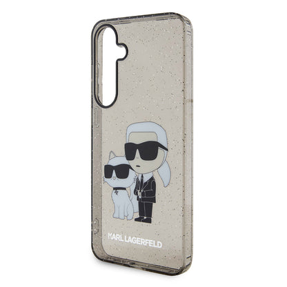 Hoes voor Samsung Galaxy S24+ S926, Karl Lagerfeld, Glitter Karl & Choupette, Blauw