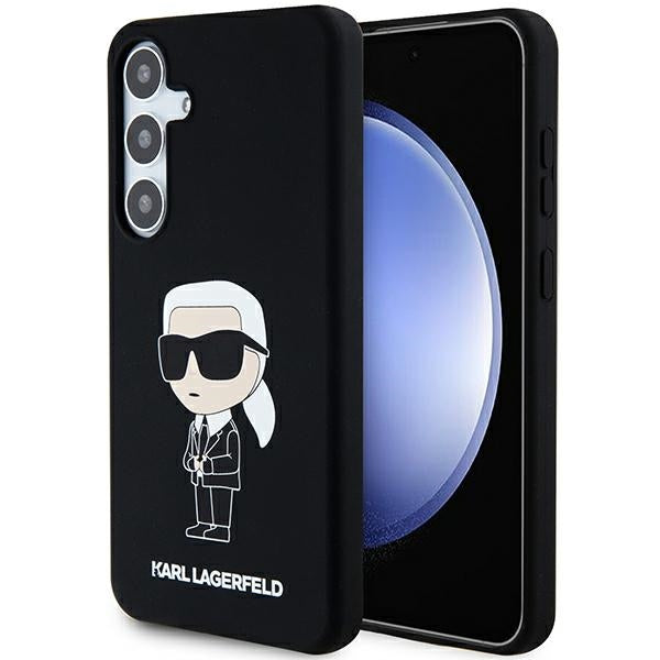 Étui pour Samsung Galaxy S24+ S926, Karl Lagerfeld, Silicone Ikonik NFT, Noir
