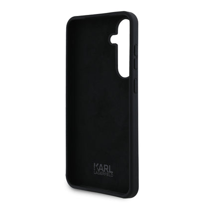 Hoes voor Samsung Galaxy S24+ S926, Karl Lagerfeld, Silicone Ikonik Karl Metal, Zwart