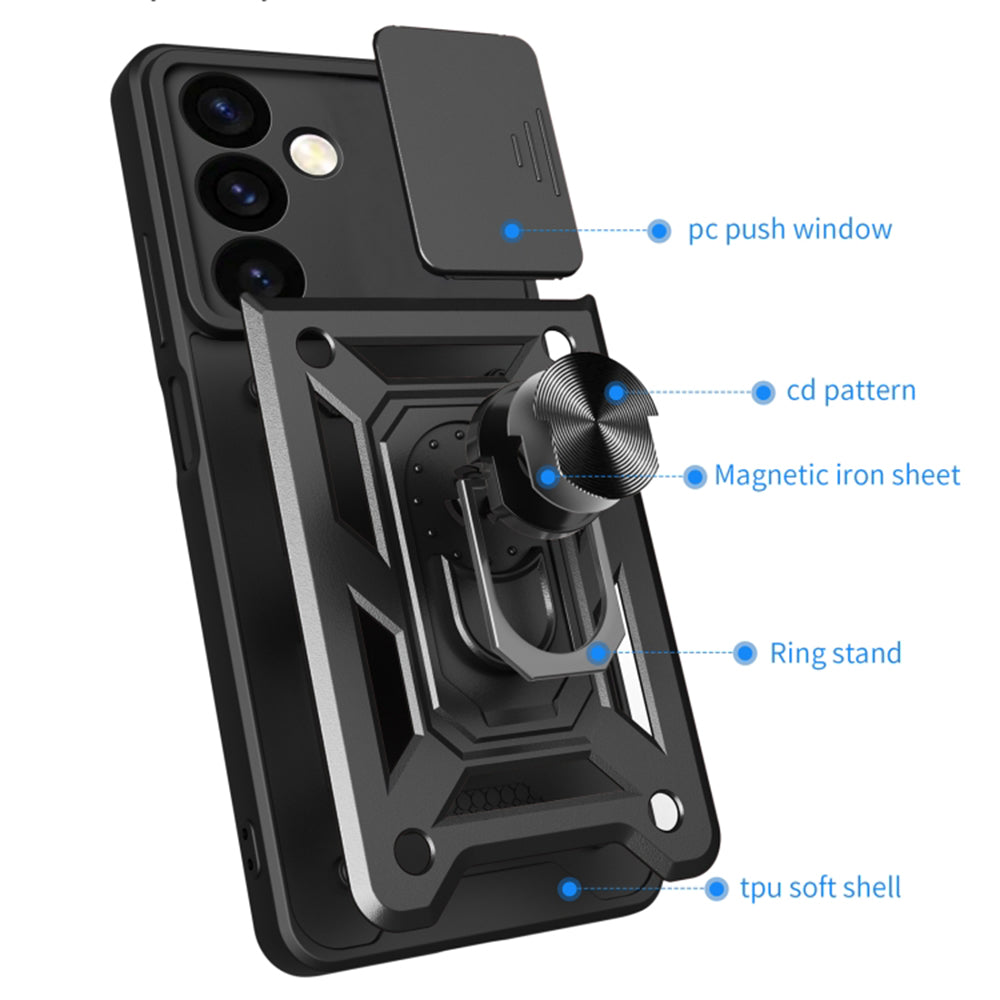 Coque pour Samsung Galaxy S24+ S926, Techsuit, CamShield, Noire