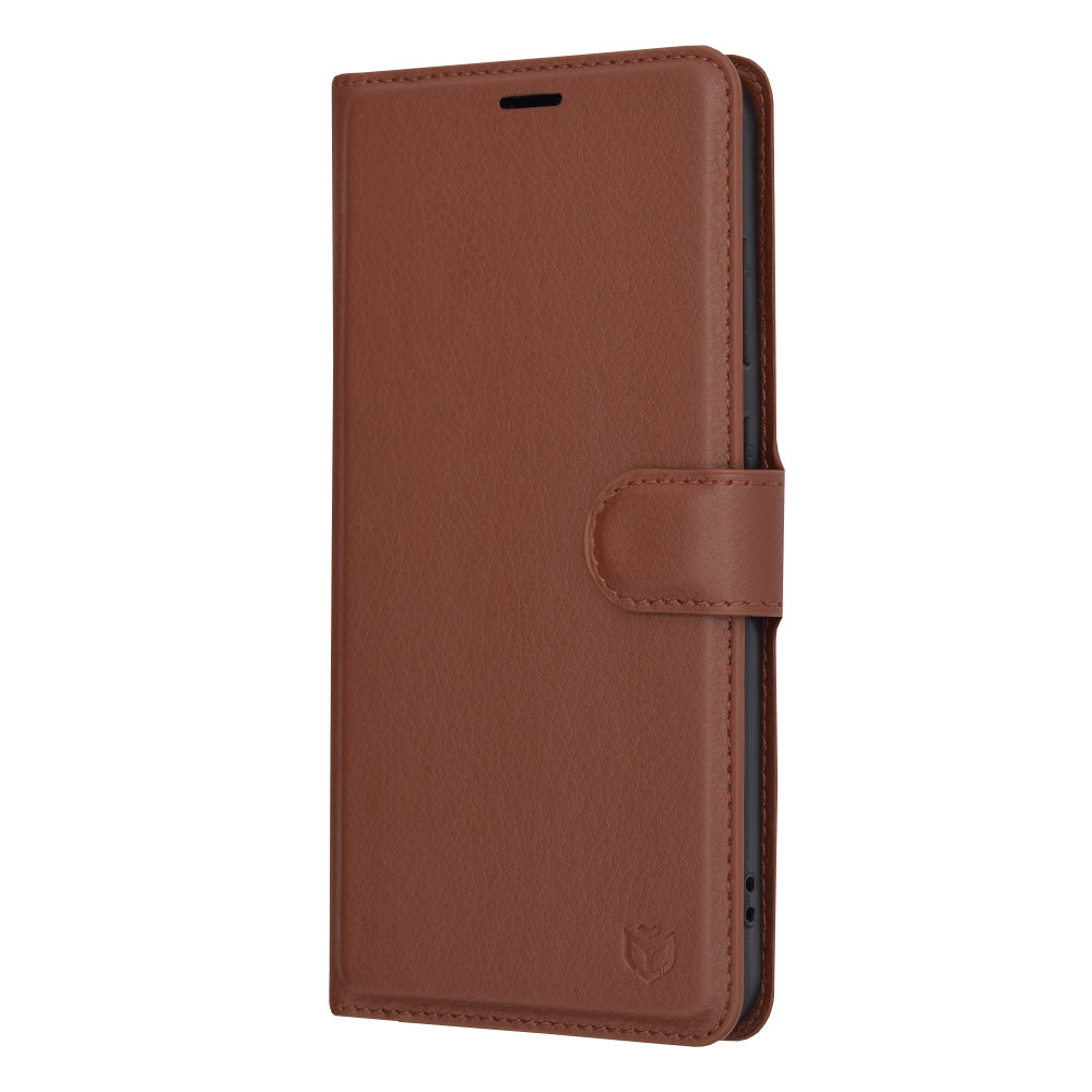 Hoes voor Samsung Galaxy S24+ S926, Techsuit, Leather Folio, Bruin