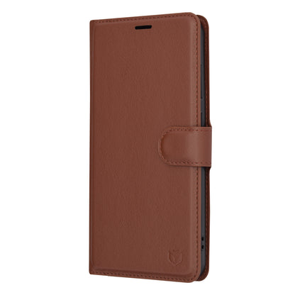 Hoes voor Samsung Galaxy S24+ S926, Techsuit, Leather Folio, Bruin