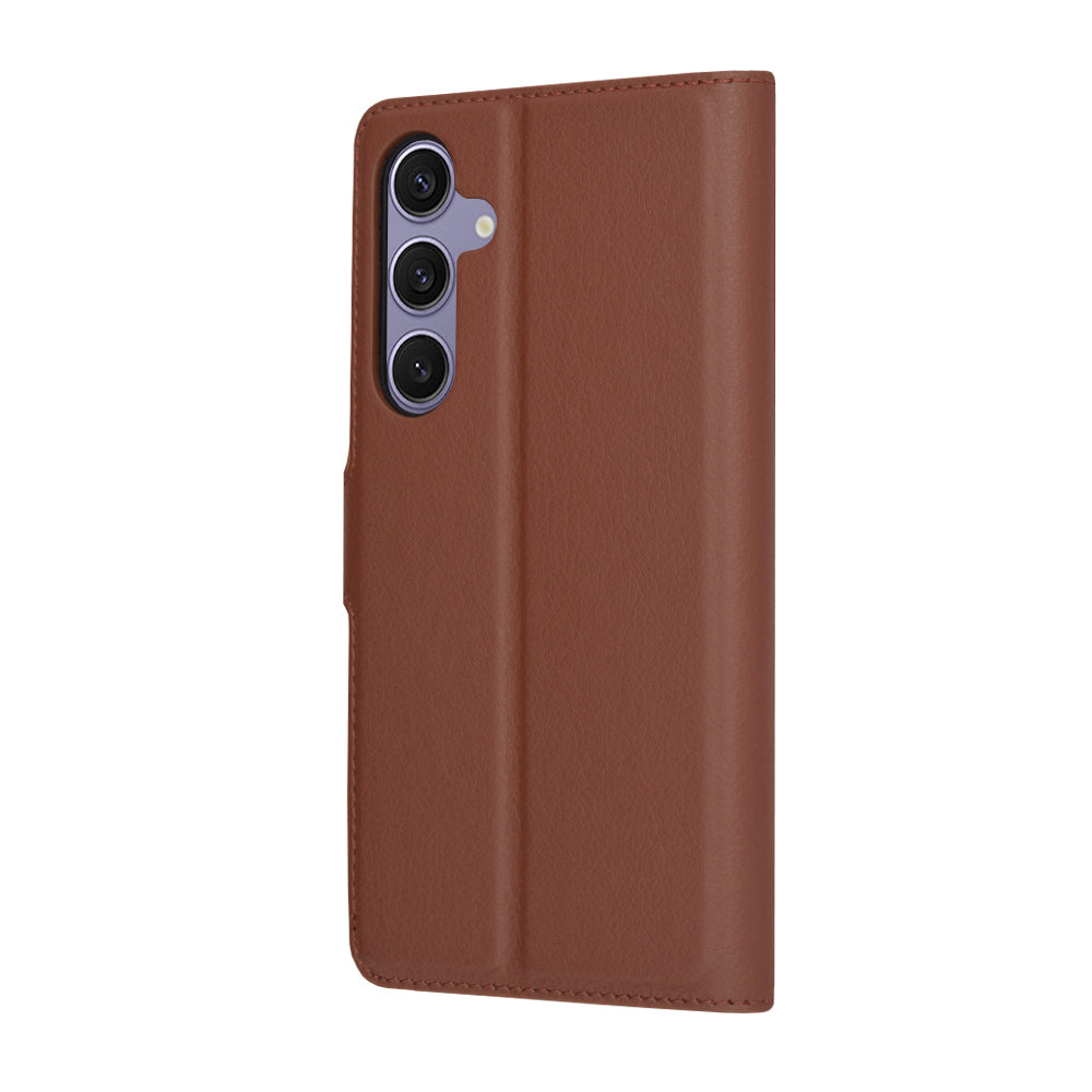 Hoes voor Samsung Galaxy S24+ S926, Techsuit, Leather Folio, Bruin