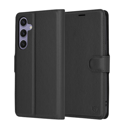 Coque pour Samsung Galaxy S24+ S926, Techsuit, Leather Folio, Noire