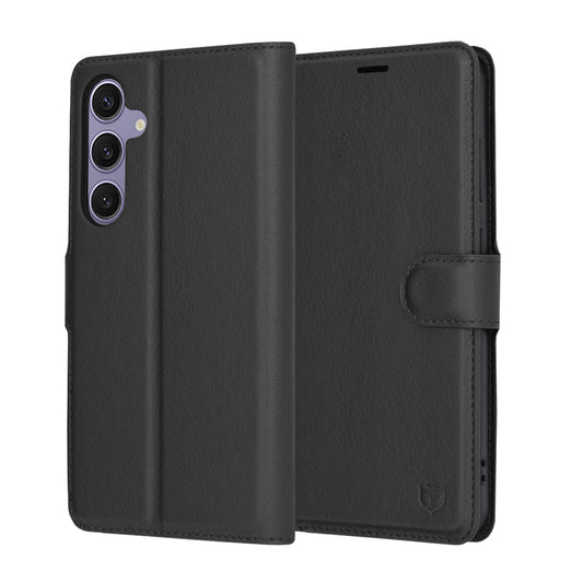 Coque pour Samsung Galaxy S24+ S926, Techsuit, Leather Folio, Noire