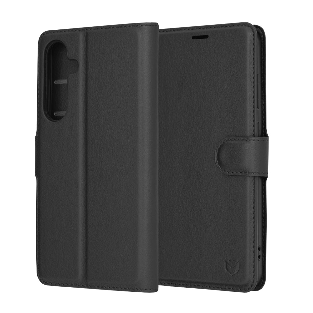 Coque pour Samsung Galaxy S24+ S926, Techsuit, Leather Folio, Noire